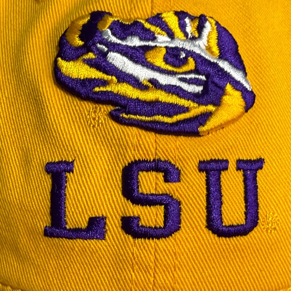 LSU Tigers Yellow Embroidered Dad Hat Adjustable Baseball Cap Mens NCAA Purple - Picture 8 of 13